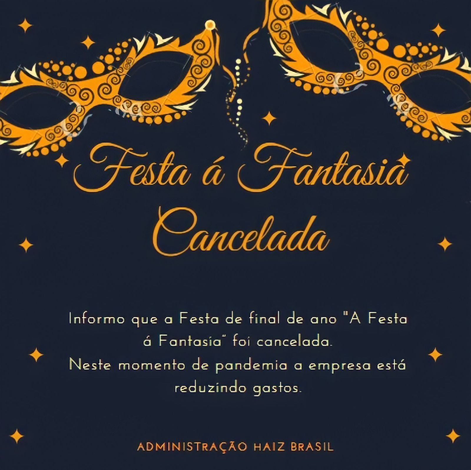 FESTA Á FANTASIA CANCELADA